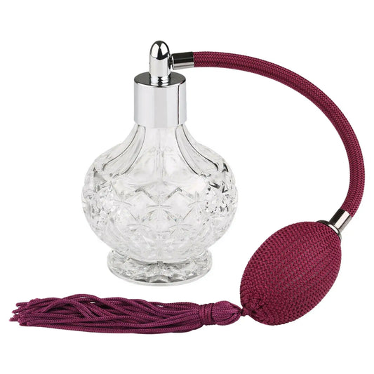 Vintage Style Perfume Spray Bottle with Air Bulb Classic Sprayer Empty Bottle Long Tassel 80ml Fine Mist Glass Perfume Bottle