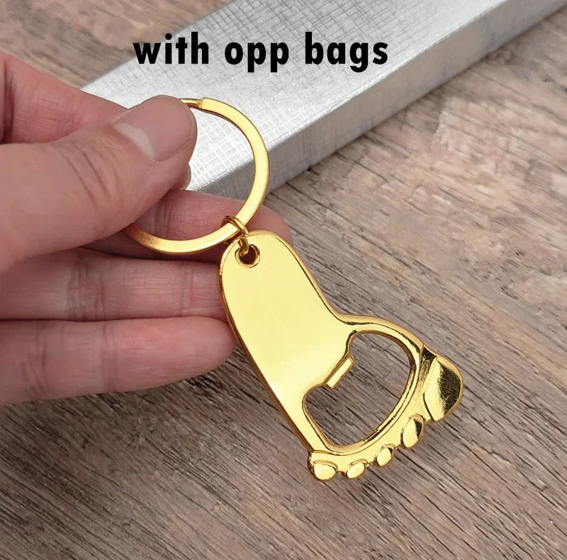 Personalized Baby Foot Favor – Custom Bottle Opener Keychain