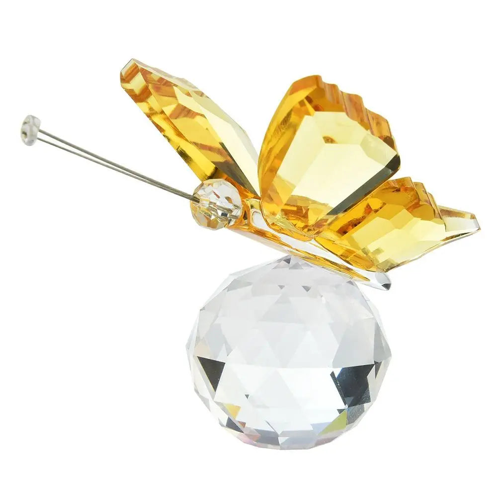 Creative White Crystal Crystal Butterfly Cute Handmade Miniature Figurines Vivid Glass Art Crystal Crafts Birthday