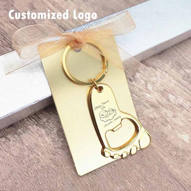 Personalized Baby Foot Favor – Custom Bottle Opener Keychain