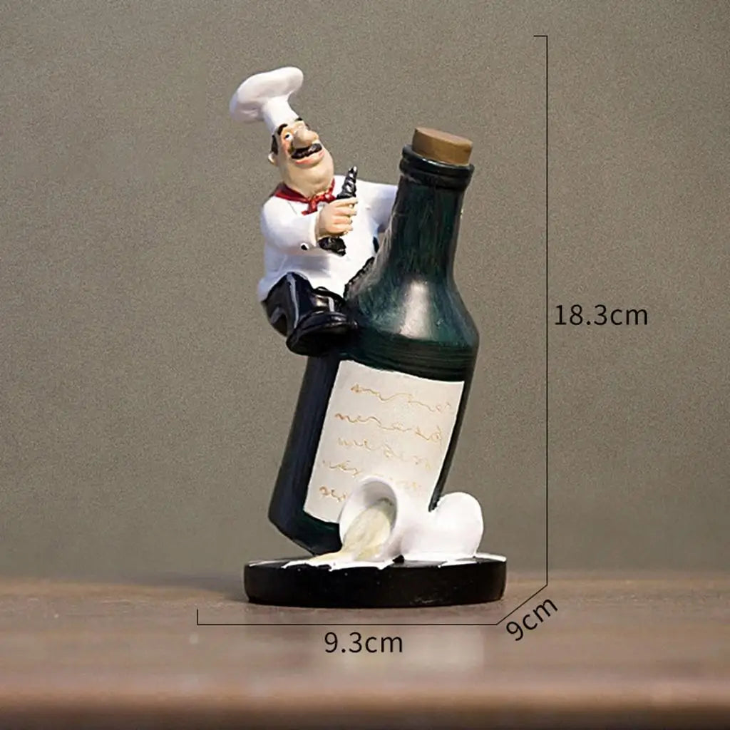 French Decorative Chef Figurine Ornaments - 3D Resin Home Decoration for Gourmet Kitchen Decorations & Collectible Housewarming