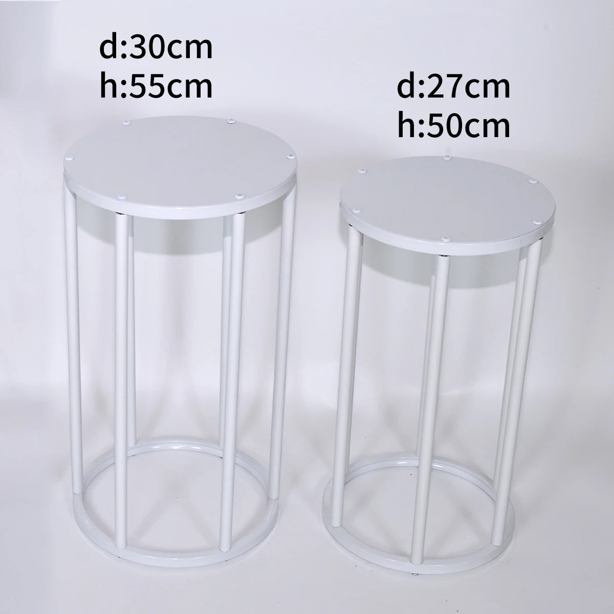 White Cylinders Cake Table Party Wedding Decoration Cylindrical Cloth Cover Stand Dessert Bar Photograph Background