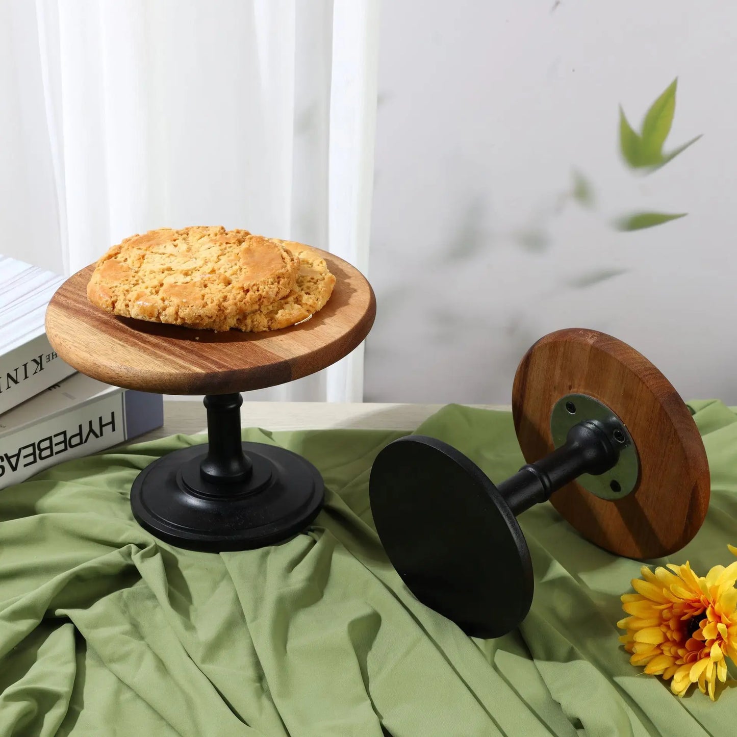Wooden Tall Tray Dessert Table Dry Fruit Plate Afternoon Tea Snack Cake Plate Display Stand