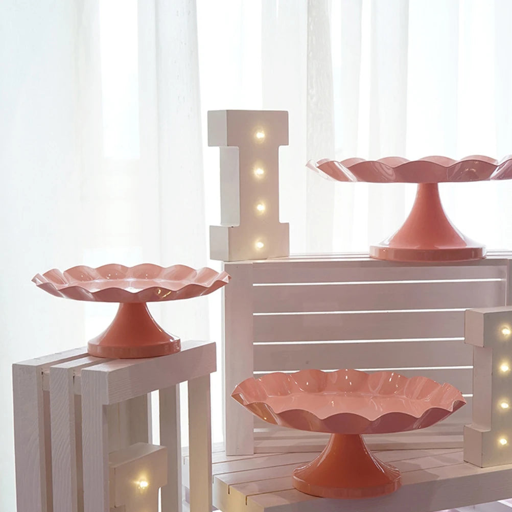1pc Pink Iron Dessert Stand Large Capacity Cupcake Display Rack Elegant Cake Tray Sweetheart Table Fruit Plate Party Wedding