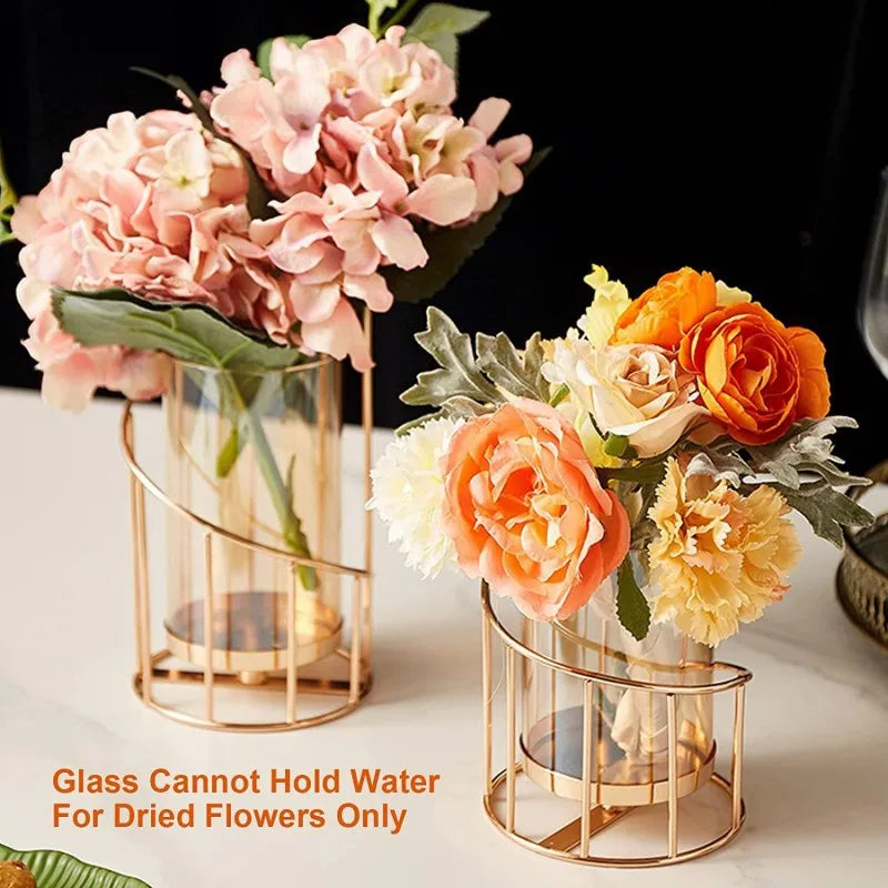 Elegant Gold Metal Candle Holders
