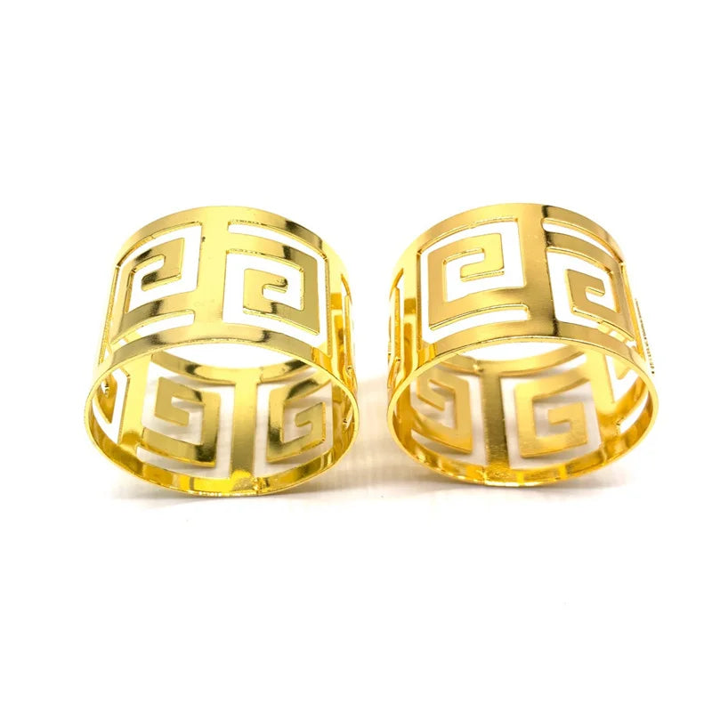 2/6pcs Napkin Rings Serviette Rings Alloy Napkin Holder Table Napkins Decorative Stand Party Table Decoration Accessories