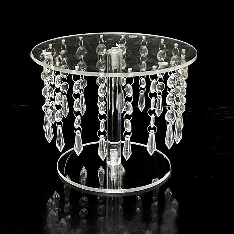 Acrylic Cake Stand Wedding Table Centerpiece Cup Cake Display Shelf Crystal Road Lead For Event Party Decoration