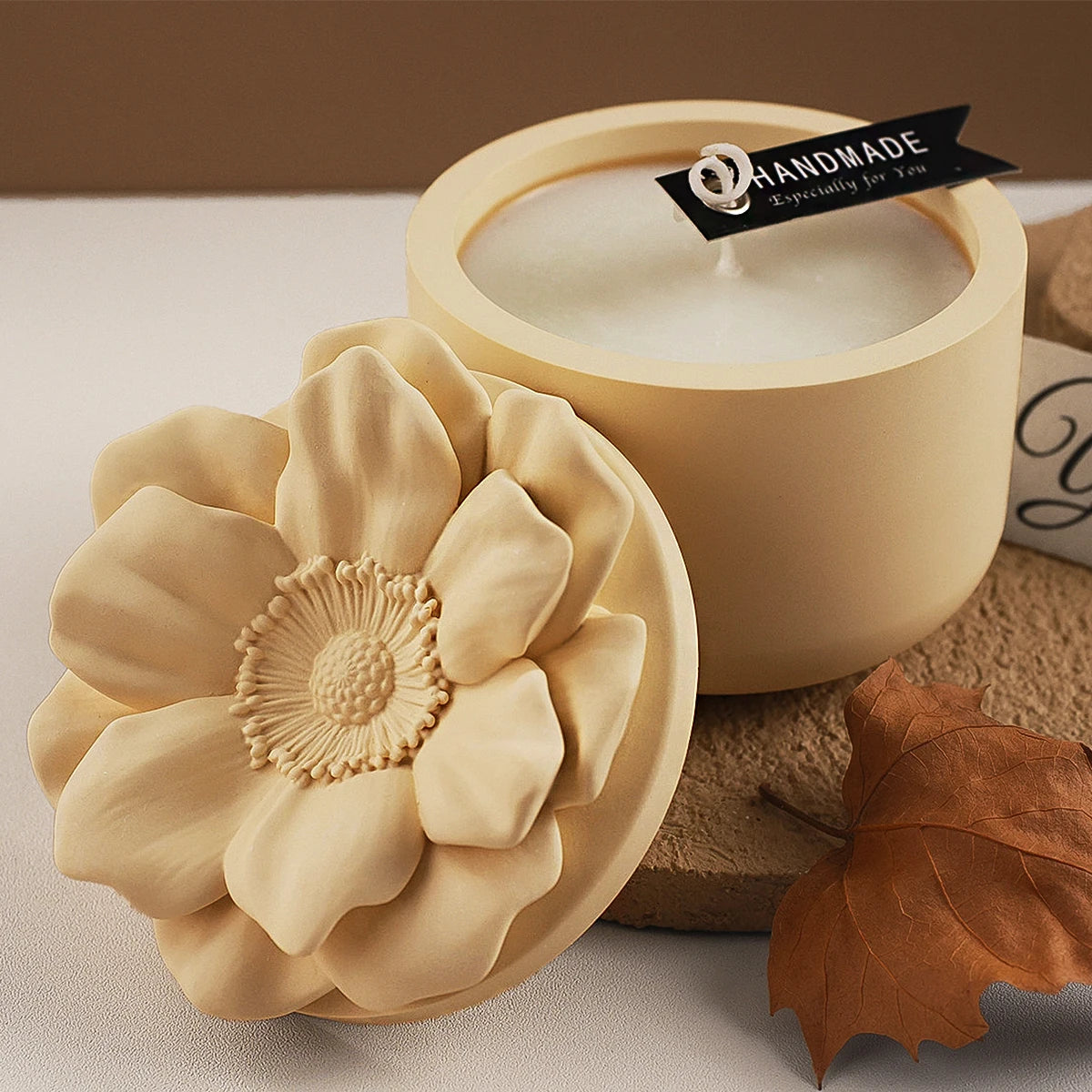 Flower Candle Jar Silicone Mold DIY Handmade Cylinder Flowerpot Plaster Resin Storage Box Craft Casting Molds Home Decor Supplie