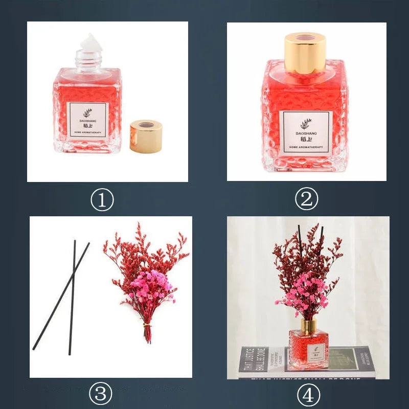 Dried flower reed diffuse air freshener office home fragrance toilet fragrance 80ml