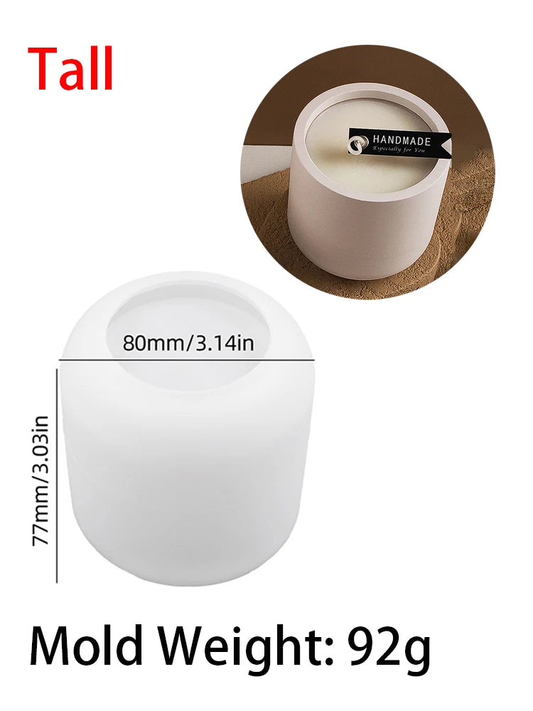 Flower Candle Jar Silicone Mold DIY Handmade Cylinder Flowerpot Plaster Resin Storage Box Craft Casting Molds Home Decor Supplie