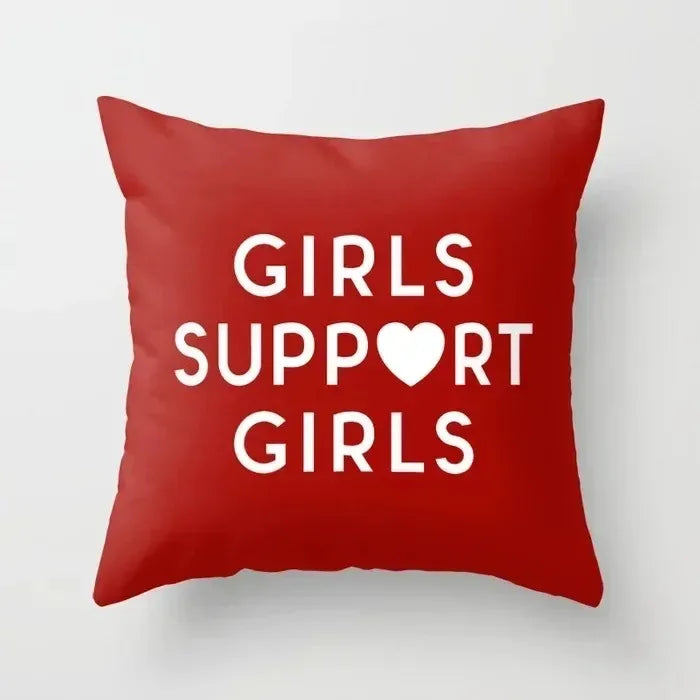 Cute Red Print Geometric Red Plaid Pink Lolita Pillow Cover Decorative Modern Nordic Throw Pillow Cover