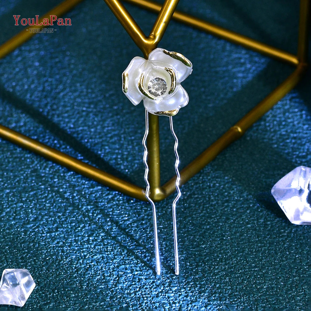 TOPQUEEN U Hair Pins Wedding Hair Accessories Rhinestone Headpieces Ladies Hairs Accessories Korean Women Hair Comb HP103-1