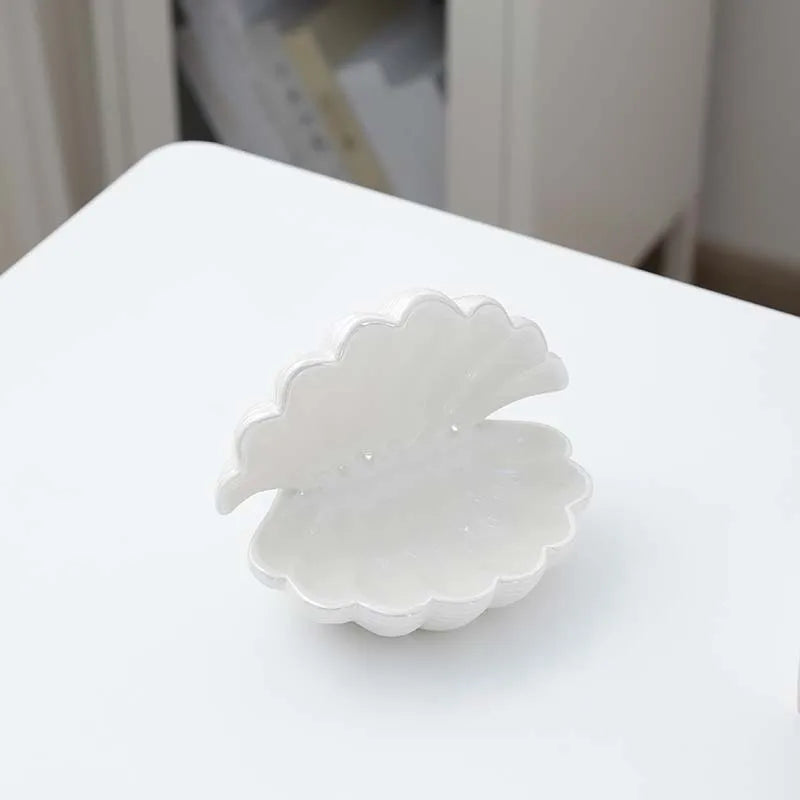 Ceramic Shell Jewelry Plate Earring Jewelry Storage Plate Display Plate Dressing Table Home Creative Handicraft Small Ornaments