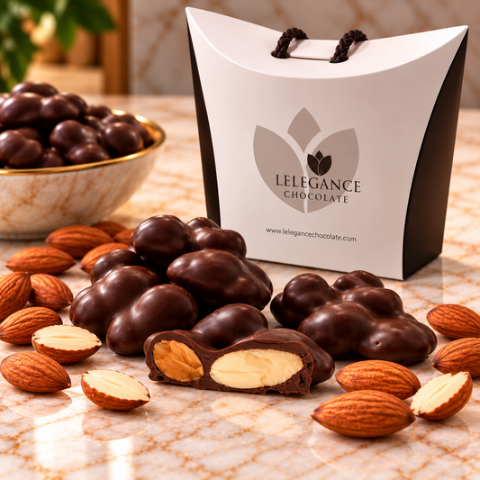 L’Élégance Belgian dark chocolate rochers made with whole roasted almonds